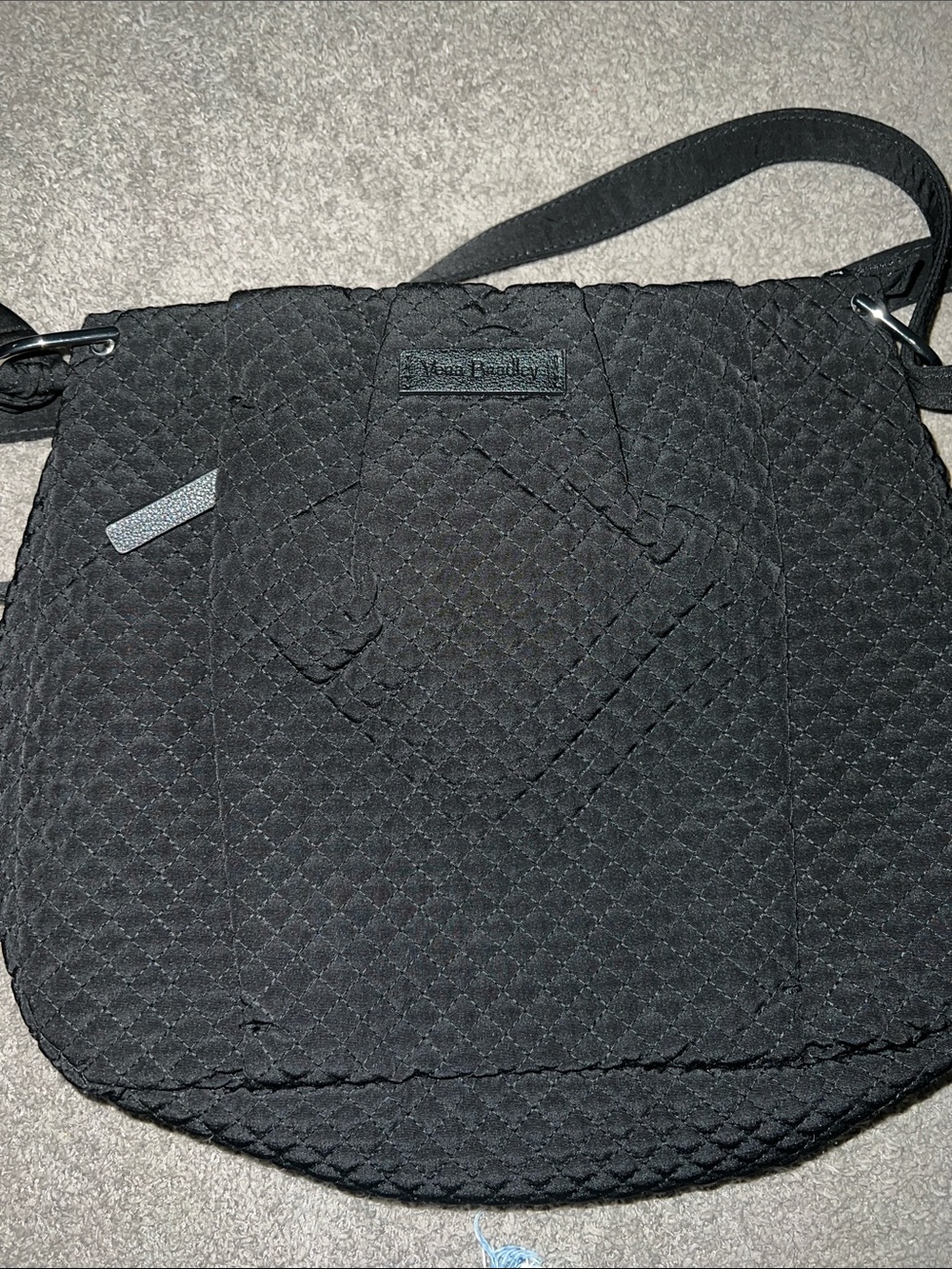Vera Bradley Black Quilted Messenger Crossbody